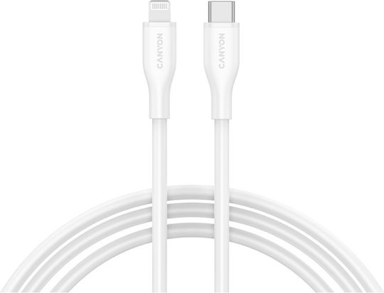 Canyon USB-C to Lightning Cable 60W Λευκό 1m (CNS-CLNM60SC10W)