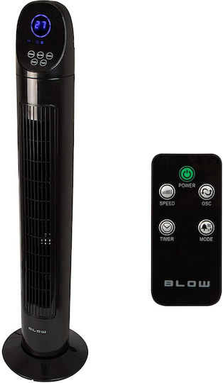Blow Tower Fan 90W With Remote Control Black