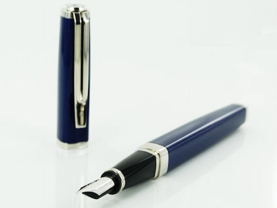 Waterman Exception Slim Blue Fountain Pen S0637100 3501170637104 Fine Nibs 18k