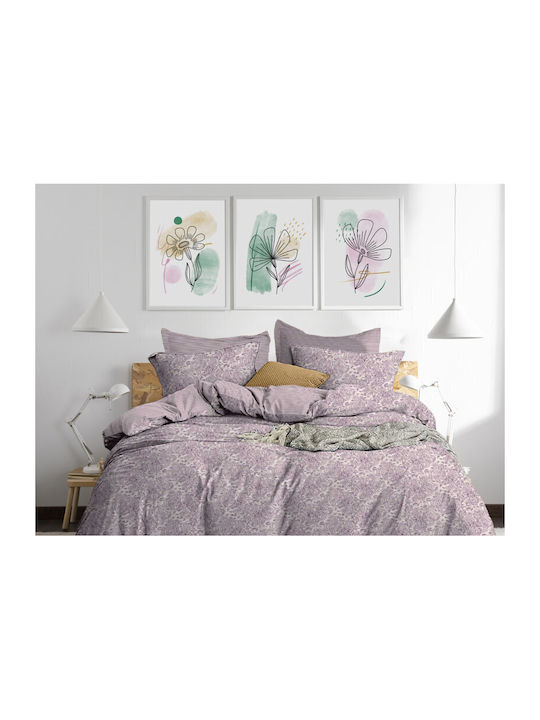 Sheet Sets Queen with Elastic 160x200+30cm. Purple 4pcs