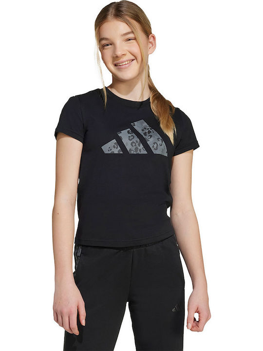 Kinder-T-Shirt Schwarz Animal