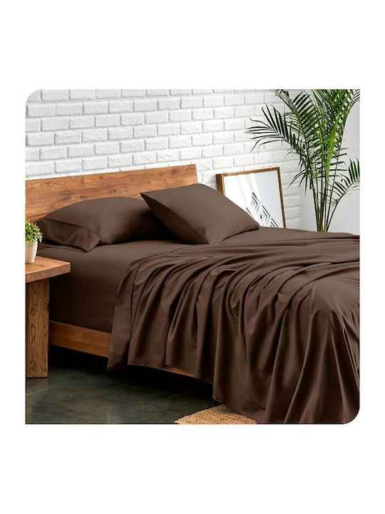 Kotonia Home Cearșaf Super dublu 220x240cm. Maro