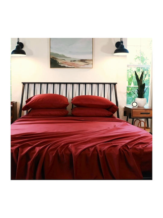 Kotonia Home Cearșaf Super dublu 220x240cm. Roșu