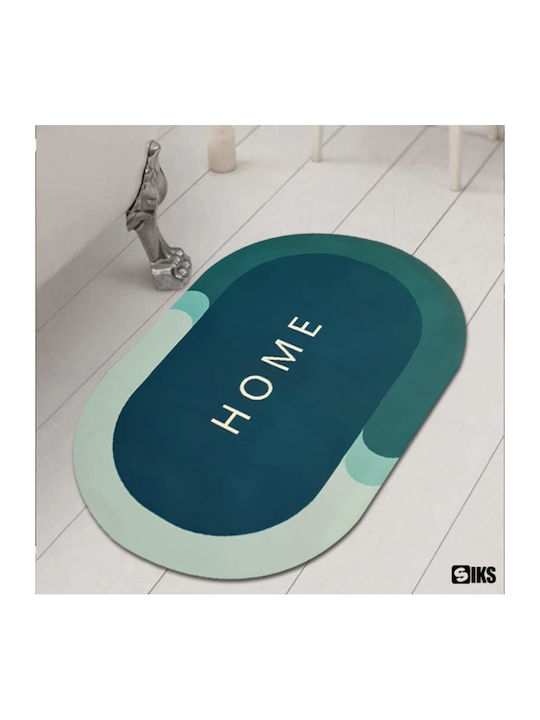 Non-Slip Bath Mat Oval Turquoise/green 77x47.5cm