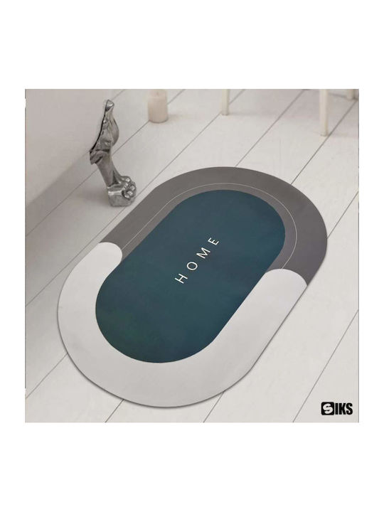 Rutschfest Badematte Oval Gray/navy Blue 77x47.5cm