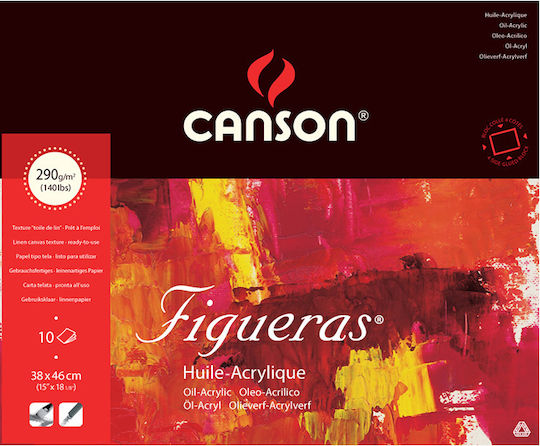 Μπλοκ Canson Figueras Oil 4k 38x46 290gr 10φ Canvas
