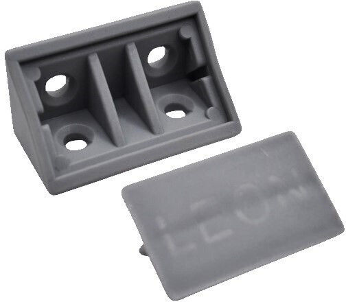 Corner Support With Plastic Cap Leon 20x20x40mm 100 Pieces Grey 134-03202040gr
