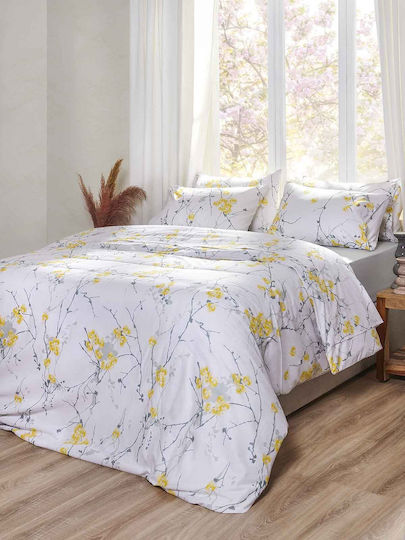 Πειραϊκή Πατραϊκή Σετ Υπέρδιπλη 230x250cm Exotic Flower Yellow