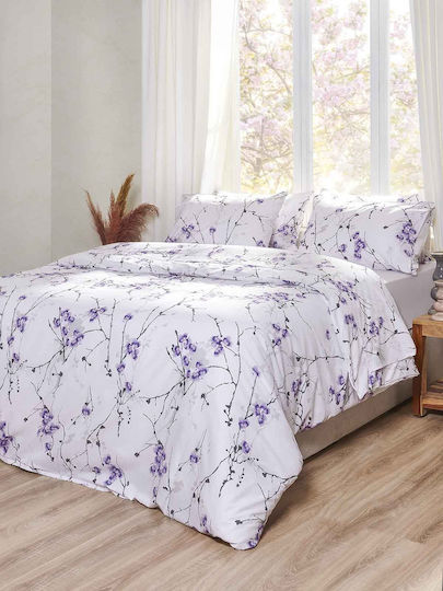 Πειραϊκή Πατραϊκή Σετ Μονή 170x250cm Exotic Flower Lilac