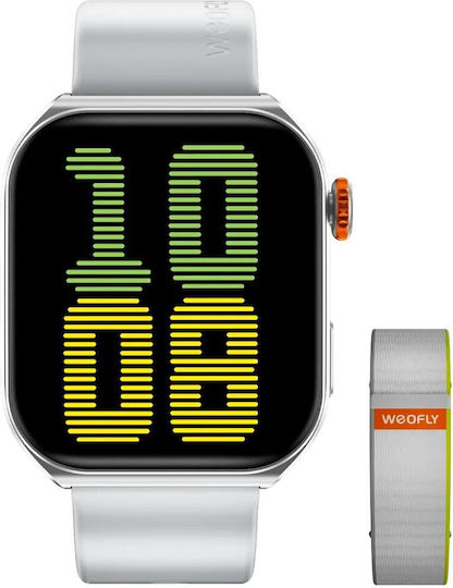 Weofly Edge 2 Aluminium 45mm Smartwatch με Παλμογράφο (Ασημί)