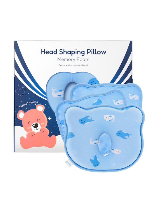 Βρεφικό Μαξιλάρι Πλαγιοκεφαλίας Memory Foam Blu...