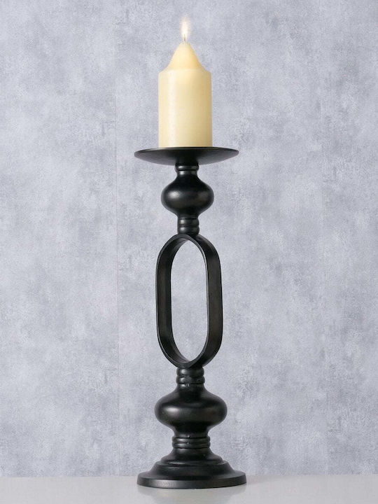 MSA Candle Holder Aluminum Αλουμινένιο in Black Color 15x15x54cm 1pcs