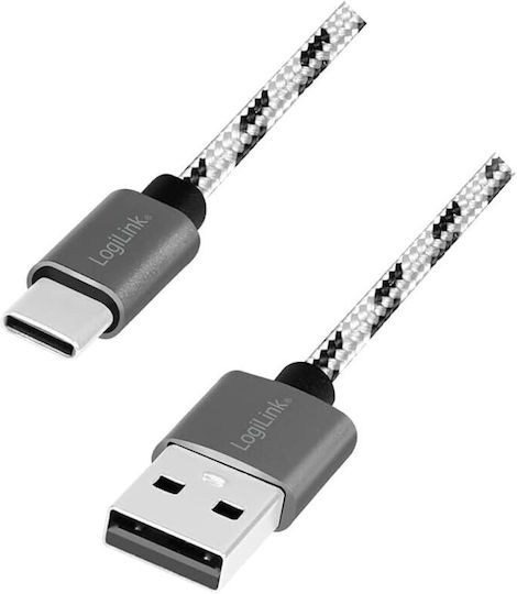 Logilink Power Data Cable Smartphone Usb 2.0 M To Usb 2.0 Type-c M Set 3 Cables 0.5 1 2m Premium Nylon Braided Cable Double Shielding White & Black "cu0201" Green Stamp 0.08 Lei