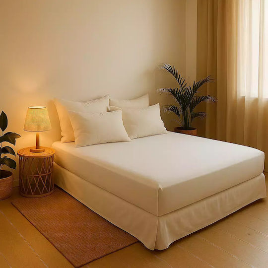 Billerbeck King Size 200x200cm cu Elastic Alb Billerbeck King Size 200x200cm cu Elastic Alb