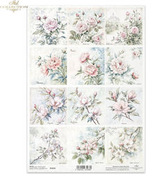 Decoupage Rice Paper A4 Romantic Flowers Roses ...