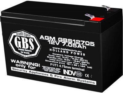 12v Battery Alarm Systems Dimensions 151 X 65 X 95 Mm 12v 7.05ah F1 Battery