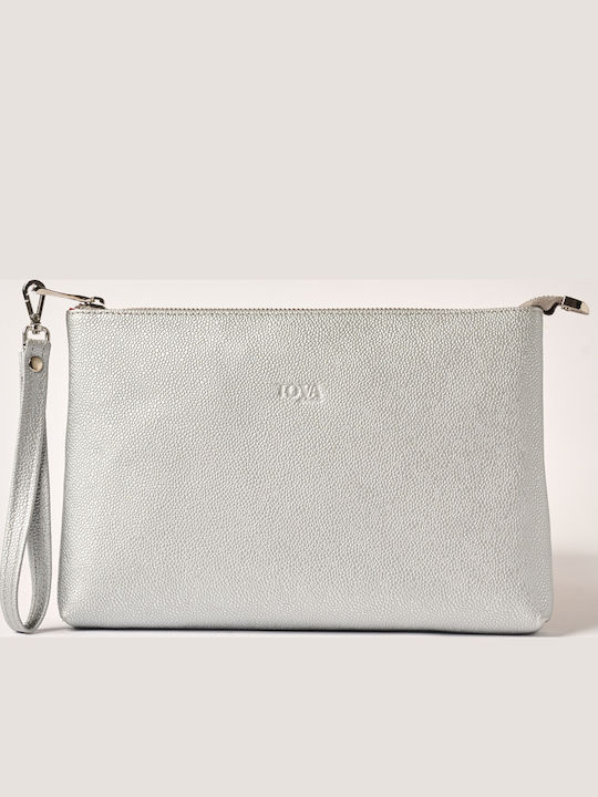 Toya Leder Damentasche Handtasche Silber