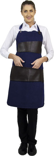 IdealPress Ποδιά Barista / Bartender / Σερβιτόρου Ολόσωμη Μπλε