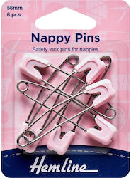 Rose Safety Pins 6 Pieces Hemline 56mm