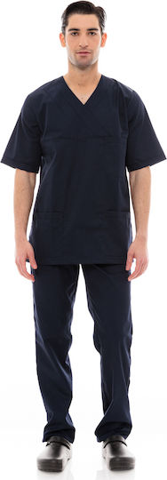 IdealPress Scrub Unisex Hose & Bluse Set Marineblau