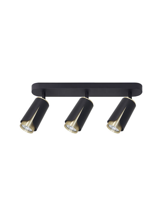 Eko Light Triple Spot with Socket GU10 in Black Color