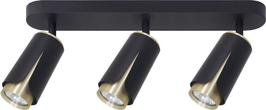 Eko Light Τριπλό Σποτ με Ντουί GU10 σε Μαύρο Χρώμα