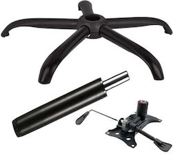 CM Set for Office Chair Metallic 3 Pieces Black