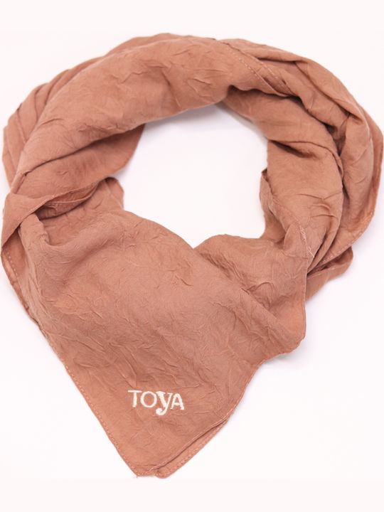 Toya Γυναικείο Φουλάρι Καφέ