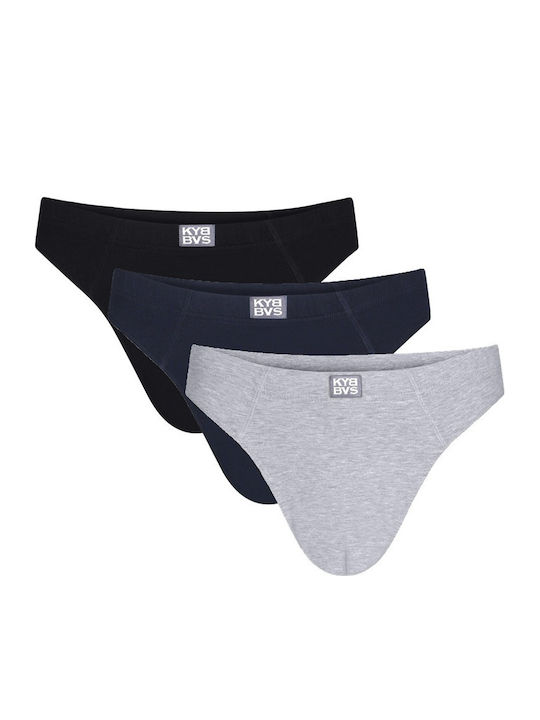 Ανδρικά Σλιπ Μαύρο, Navy, Γκρι 3Pack