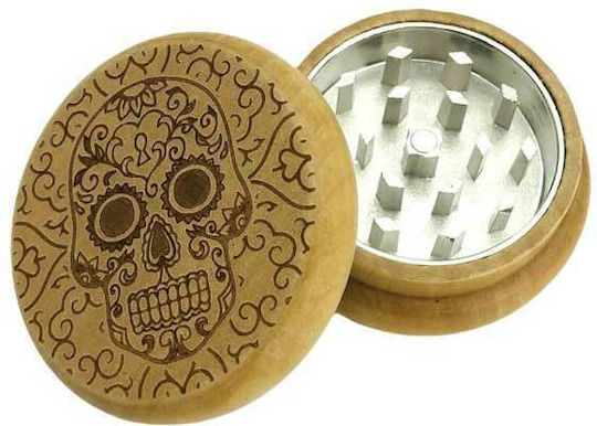 Grinder Τρίφτης Ξύλινο Skull 54 Mm 2 Parts