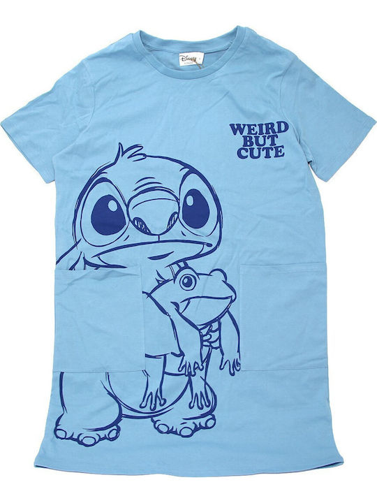 Disney Summer Women's Pyjama Top Blue Lilo & Stitch