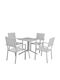 Set Sala De Mese Pentru Exterior 5 Piese Alb