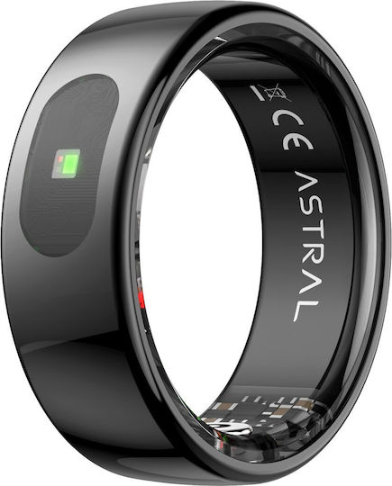 Forever Astral SR-100 Smart Ring 20mm Wasserdicht mit Pulsmesser Schwarz