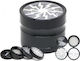 Τρίφτης Καπνού Amsterdam Silver Black Jk07 Mix Aluminum 4 Parts 60mm Παράθυρο