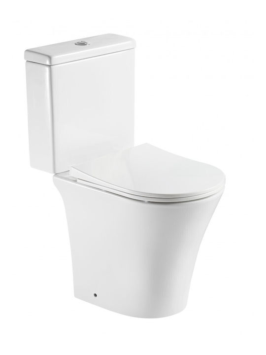 Inter Ceramic Тоалетна, стояща на пода Безръбрен с тоалетна чиния