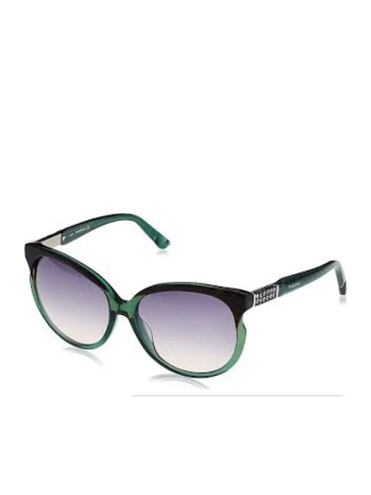 Swarovski Women's Sunglasses with Green Plastic Frame and Purple Gradient Lens SK0081 96P
