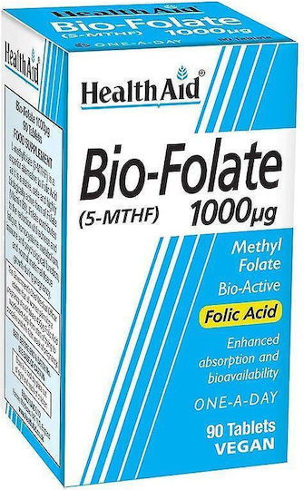 Health Aid Bio-Folate 1000mg Supplement for Pregnancy 90 Tablets