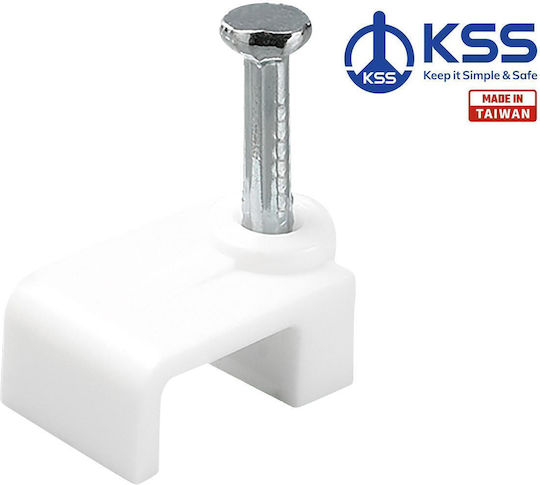Wire Clip Flat 5.5/15 White Color Box Nf-0.7 Kss 02.022.0144 500 Pieces