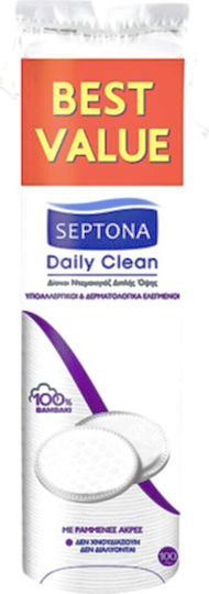 Septona Dermasoft Makeup Removal Pads from 100% Cotton 100 Pieces