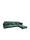 Arion Corner Bed Couch with Reversible Angle Green 244x162x84 cm