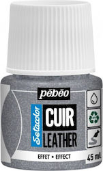 Vopsea Leather Pebeo 45ml Argintiu cu Strălucire