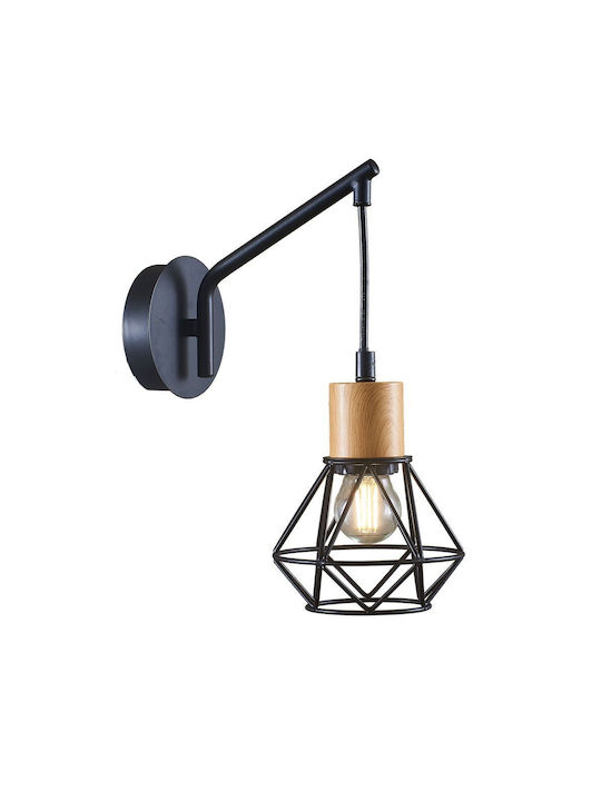 Vivalux Frodo Lamp Wall with Socket E27 Black 23x13x28cm