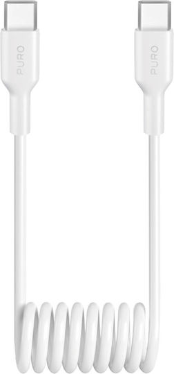 Puro Spiral USB 2.0 Cable USB-C male - USB-C 25W Λευκό 1m