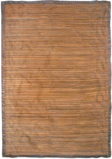 Tapicap Border Rug Rectangular Leather Beige