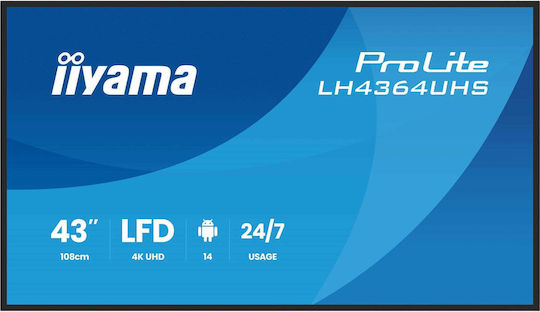 Iiyama LH4364UHS-B1AG Afișaj Public LCD VA 4K UHD 43"