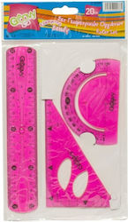 Groovy Geometrische Werkzeuge Satz Flexi 20cm Rosa Groovy Geometrische Werkzeuge Satz Flexi 20cm Rosa