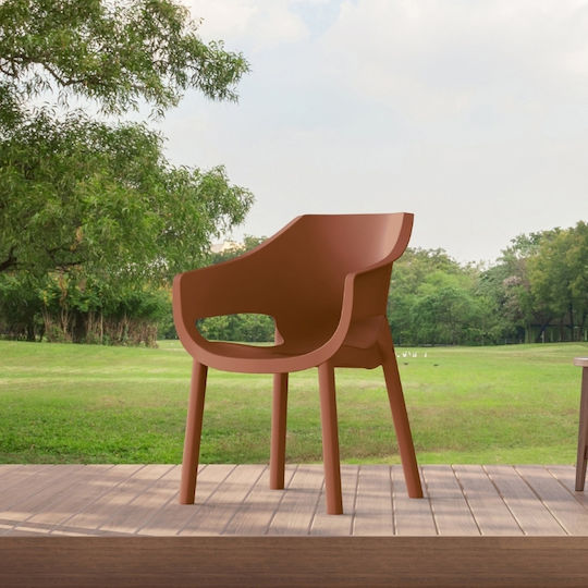 Scaun de exterior Polipropilenă Luna Terracotta 60.5x61x83.5cm