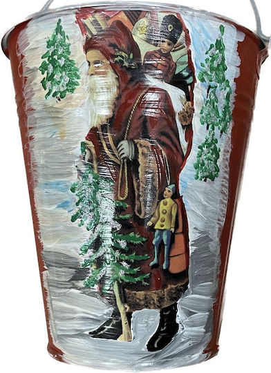 Decorative Metal Bucket Electrostatic White Height 17 Centimeters Base Φ10 Rim Φ15 "Saint Basil"