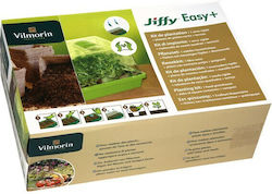 Vilmorin Jiffy Easy+ 1 Fixed Greenhouse+Square Cup Plates+Potting Soil
