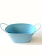 Zink Pflanzentopf 20×13×10cm Oval Hellblau